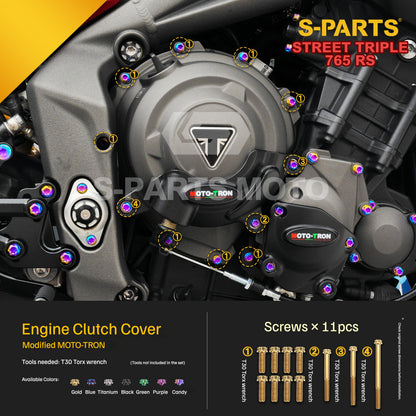 SPARTS Titanium Bolts for Triumph Street Triple 765 RS – Engine & Exhaust Upgrade Fasteners