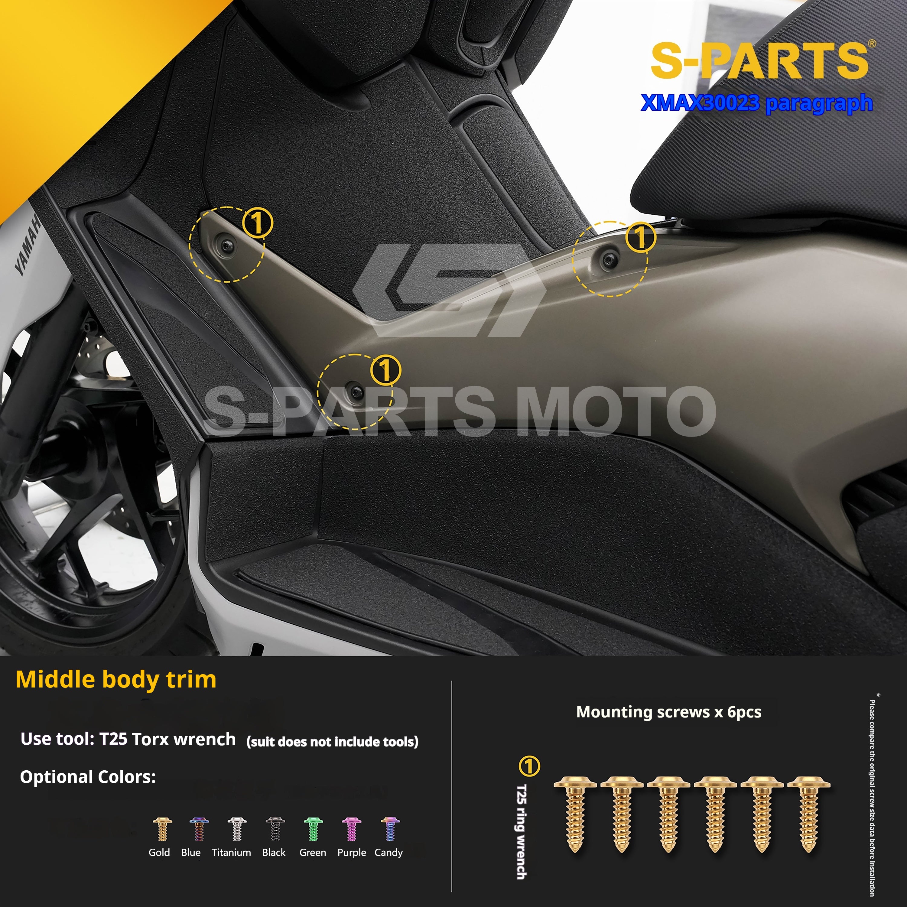 SPARTS Titanium Bolt Set for 2023 XMAX300 | Yamaha Motorcycle Titanium Bolt Upgrade