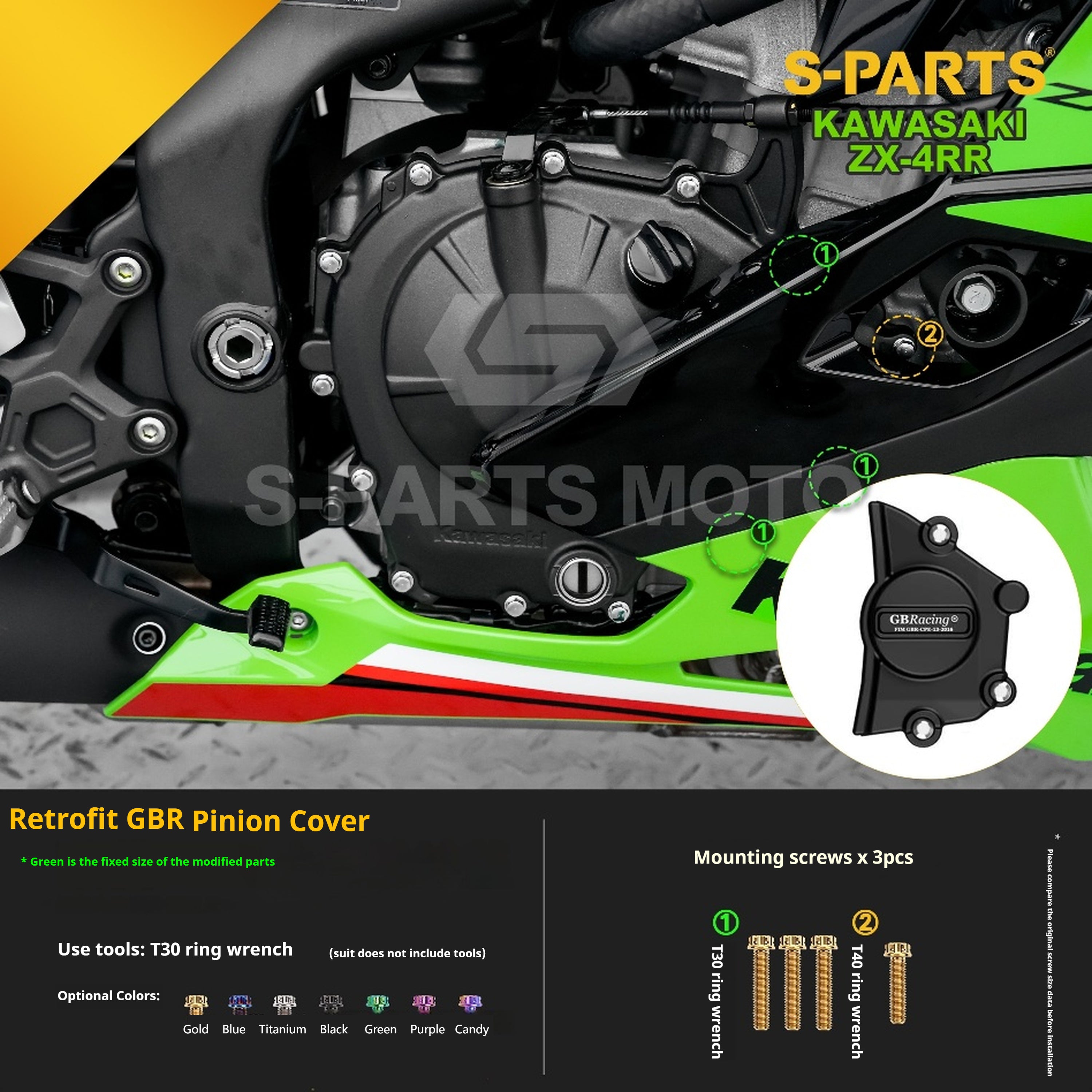 SPARTS Titanium Bolt Kit for Kawasaki ZX-4RR 2023 – CNC Titanium Upgrade Kit - 2/2