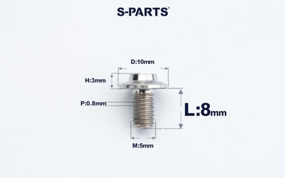 SPARTS A3 Countersunk Head M5 D10 Titanium Bolt TC4 Motorcycle & E-Bike Custom Fastener