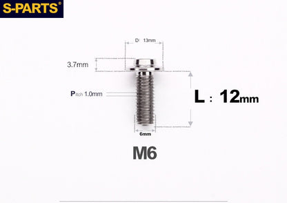 SPARTS A3 Button Head M6 D13 Titanium Bolt for Motorcycle & Bicycle Modification