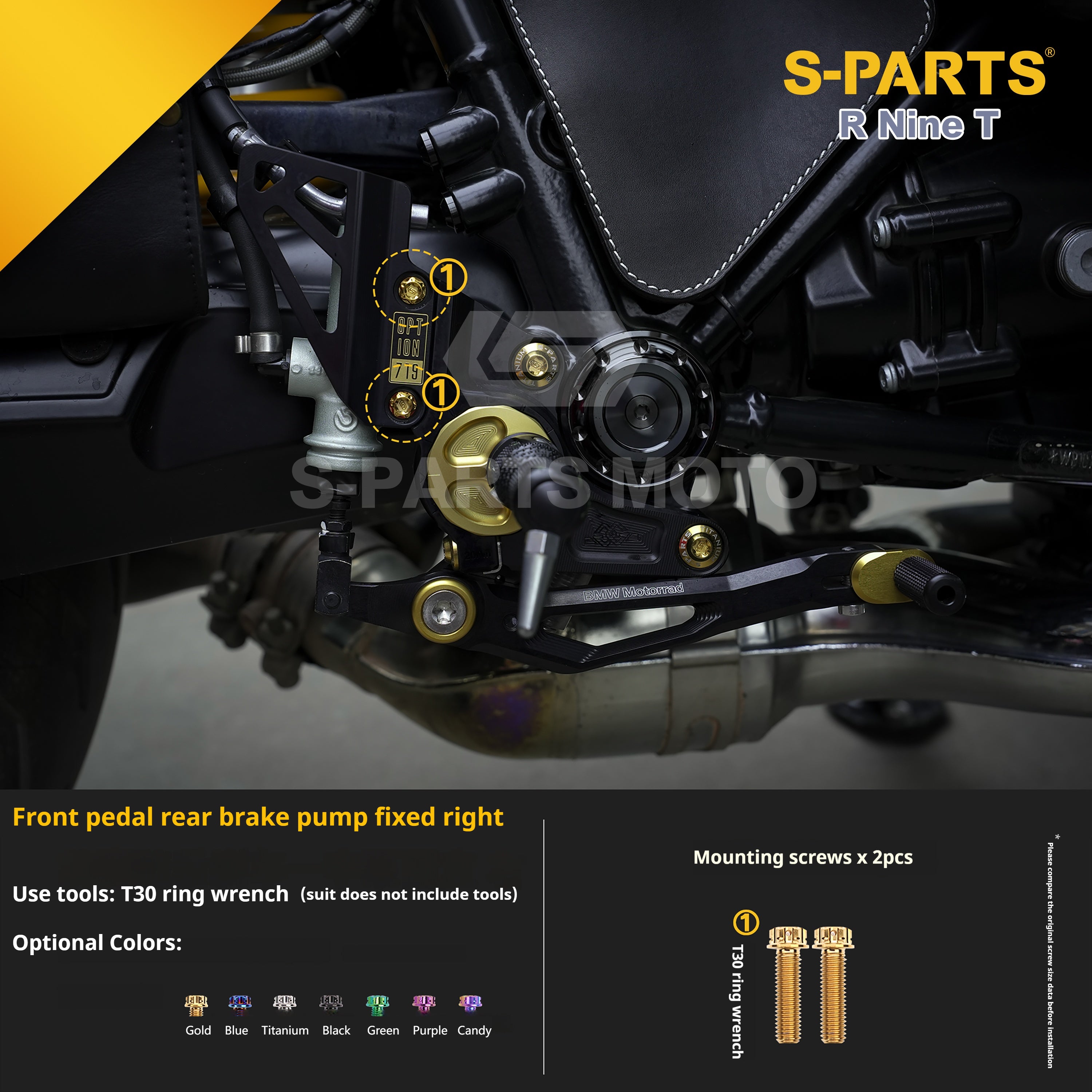 SPARTS BMW RnineT Titanium Alloy Motorcycle Bolt Upgrade Kit