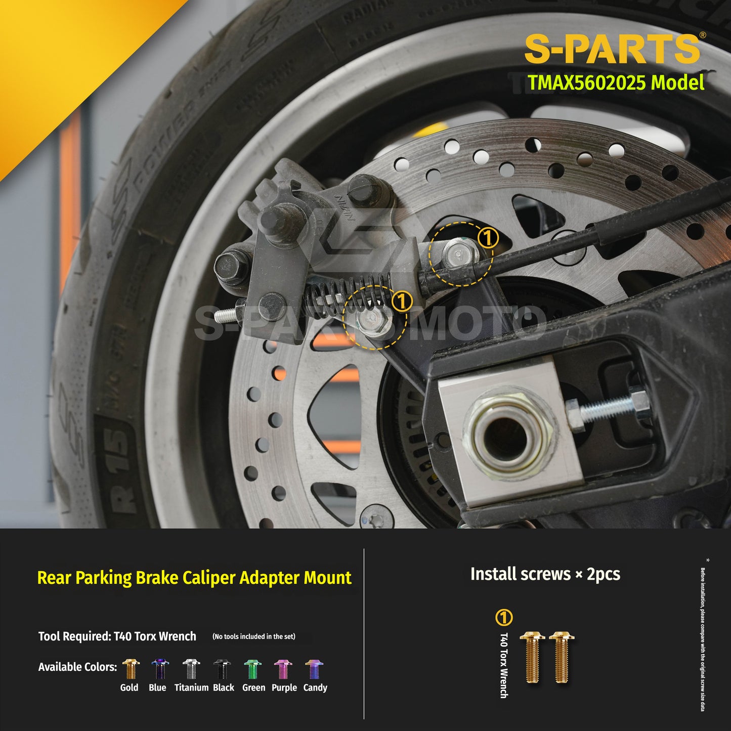 SPARTS Titanium Bolt Kit for YAMAHA TMAX560 2025-Rear Swingarm & Rear Wheel Section