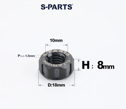 SPARTS Black Titanium Alloy Hex Nuts – TC4 Motorcycle Locking & Fastening Nuts  M4 M5 M6 M8 M10 M12