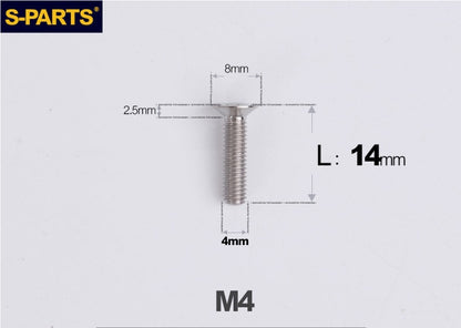 SPARTS M4x10-50mm Countersunk Titanium Alloy Bolt – Flat Head Fastening Screw for Motorcycle & Bicycle