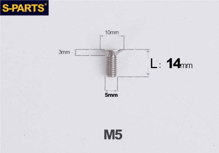 SPARTS M5 Countersunk Titanium Bolt | TC4 Flat Head Motorcycle Fastener