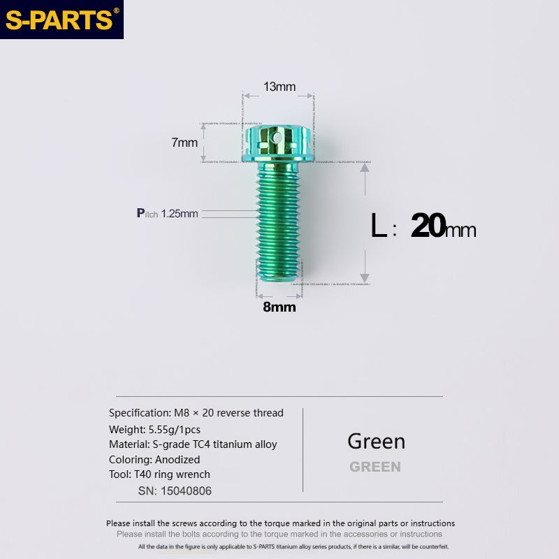 SPARTS Titanium Mirror Block-Off Bolts · M8/M10 Positive & Reverse Thread · Lightweight Motorcycle Plug Bolts