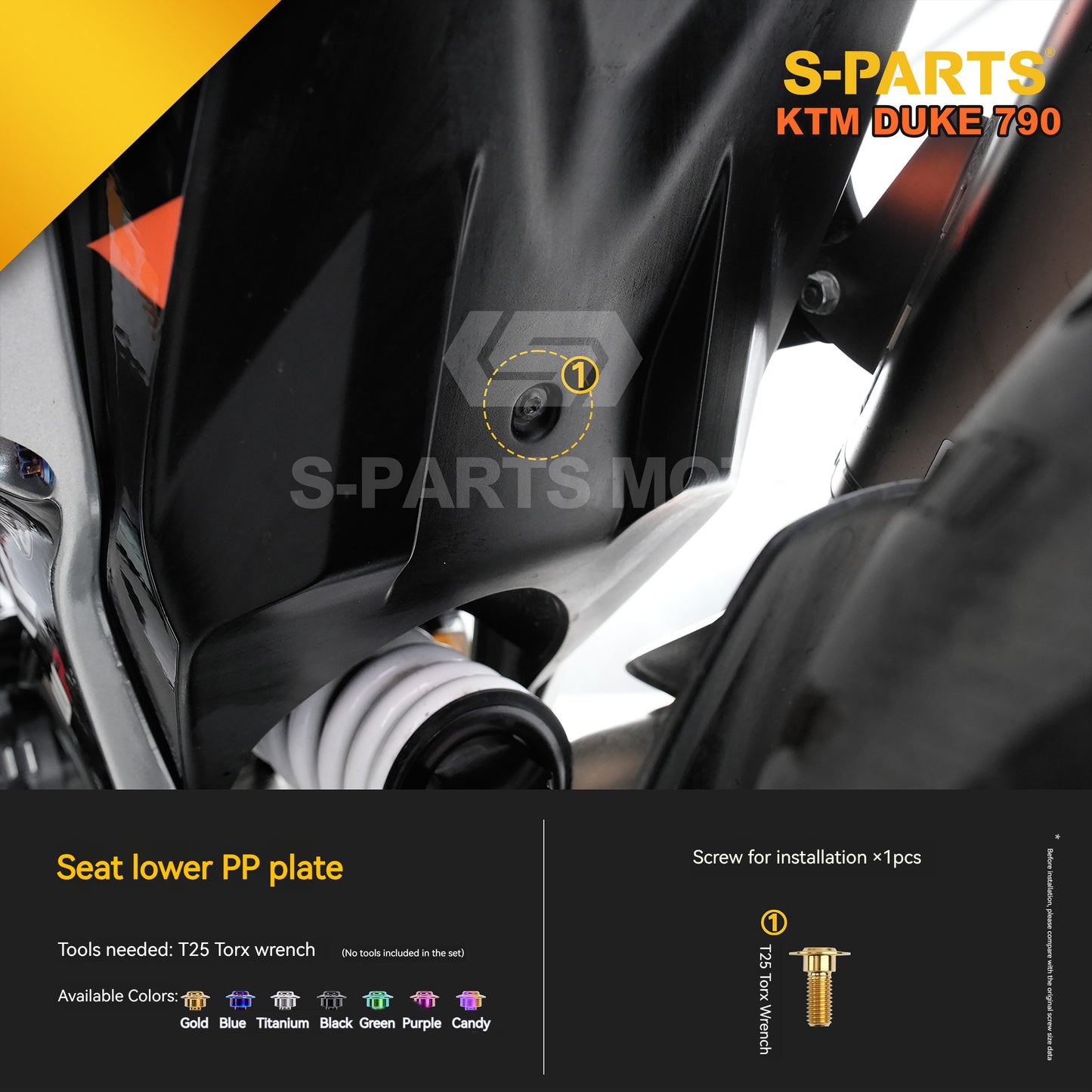 S-parts Titanium Styling & Bodywork Fairing Bolt Kit for KTM DUKE 790 | Premium Grade 5 Accessories