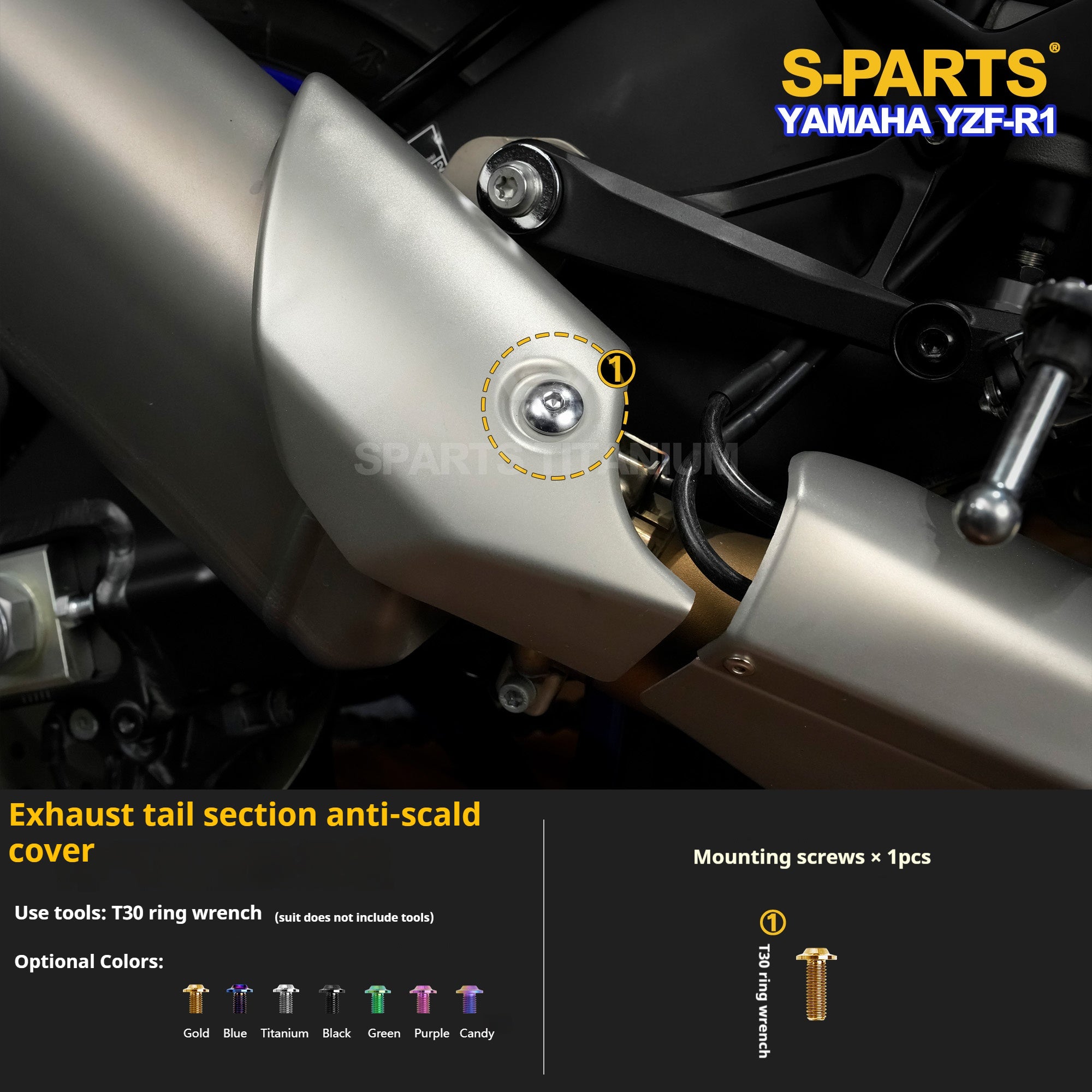 SPARTS Titanium Bolt Kit for Yamaha YZF-R1– CNC Titanium Upgrade Kit- 2/2