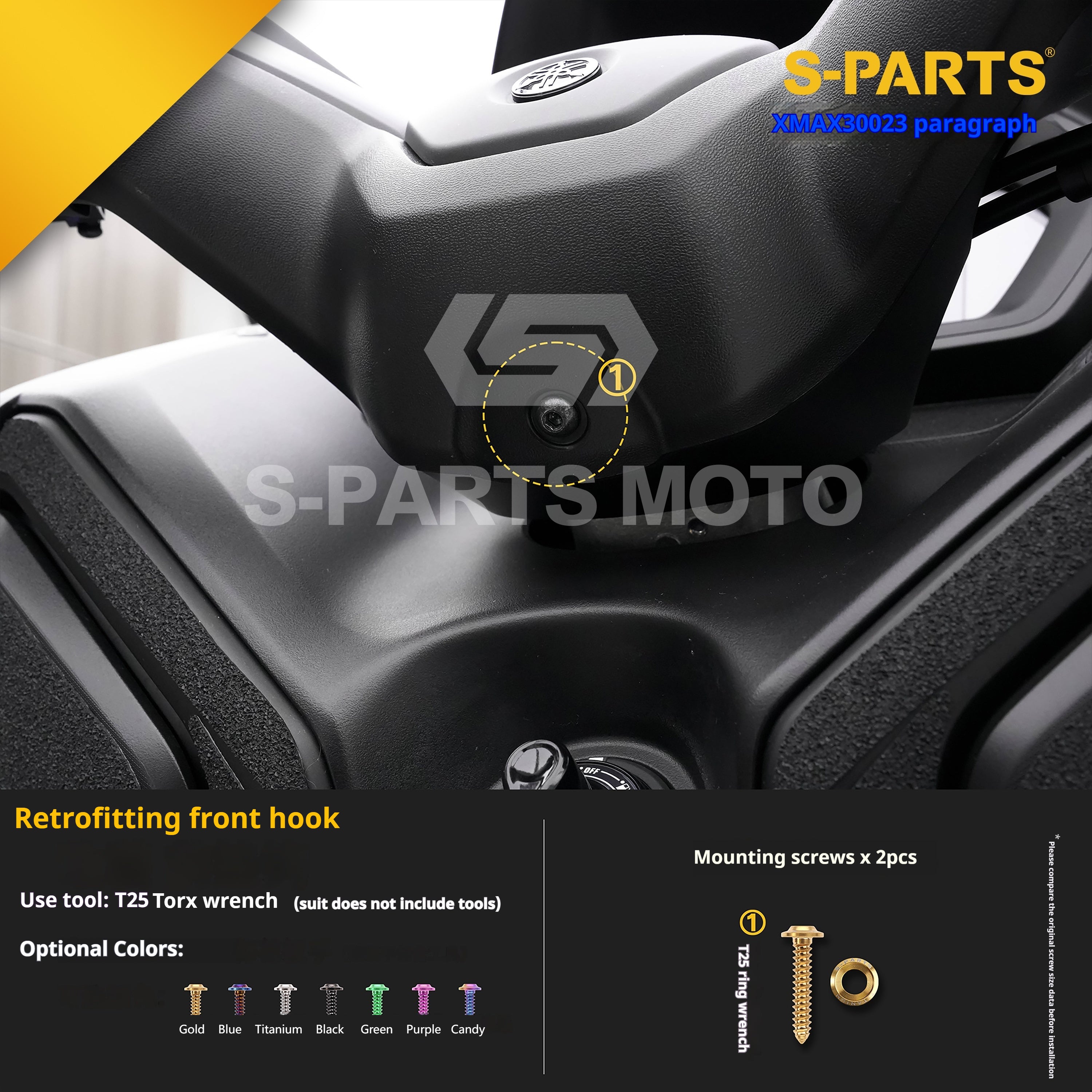 SPARTS Titanium Bolt Set for 2023 XMAX300 – Yamaha Motorcycle Custom Upgrade - 2/2