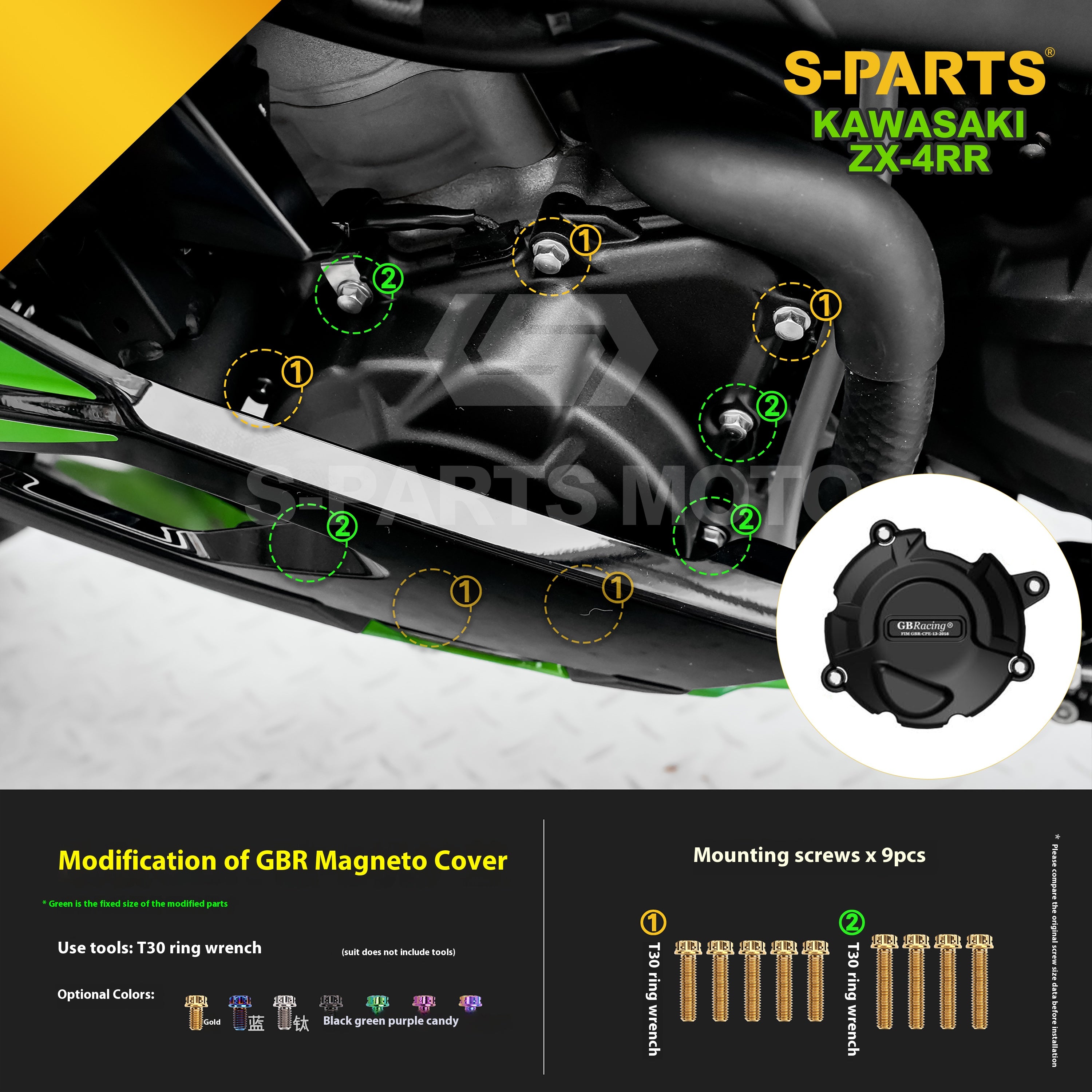 SPARTS TC4 Titanium Bolt Kit for Kawasaki ZX-4RR | Motorcycle Titanium Bolt Upgrade