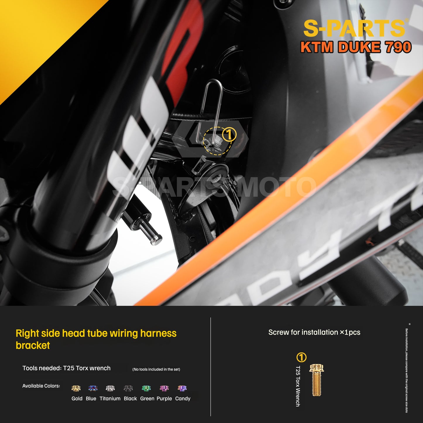 S-parts Titanium Styling & Bodywork Fairing Bolt Kit for KTM DUKE 790 | Premium Grade 5 Accessories