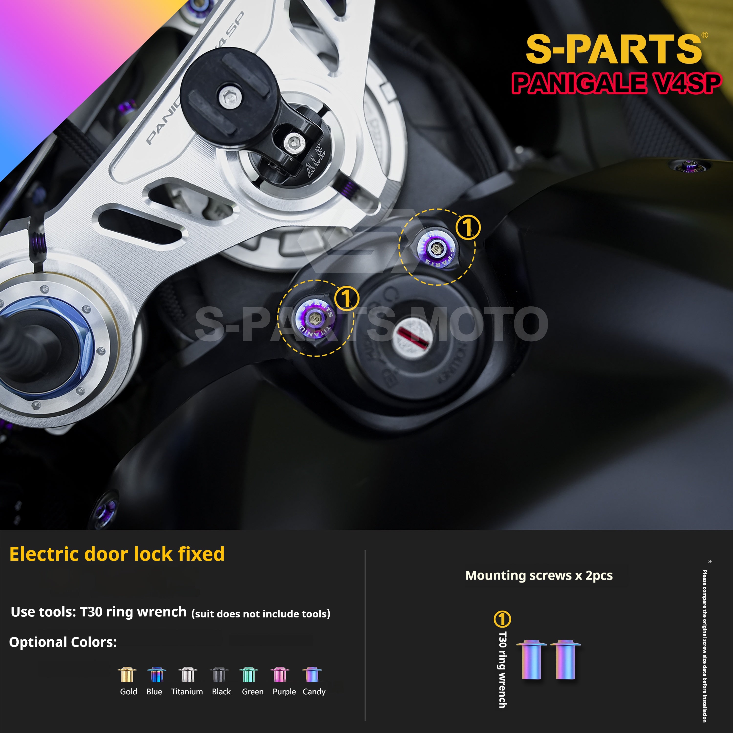 SPARTS Ducati Panigale V4SP Motorcycle TC4 Titanium Alloy Bolt Kit – Candy Color Edition
