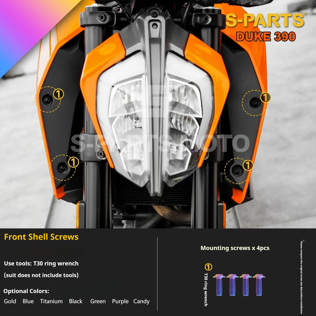 SPARTS Stan KTM DUKE 390 Dedicated · TC4 Titanium Full Motorcycle Bolt Kit