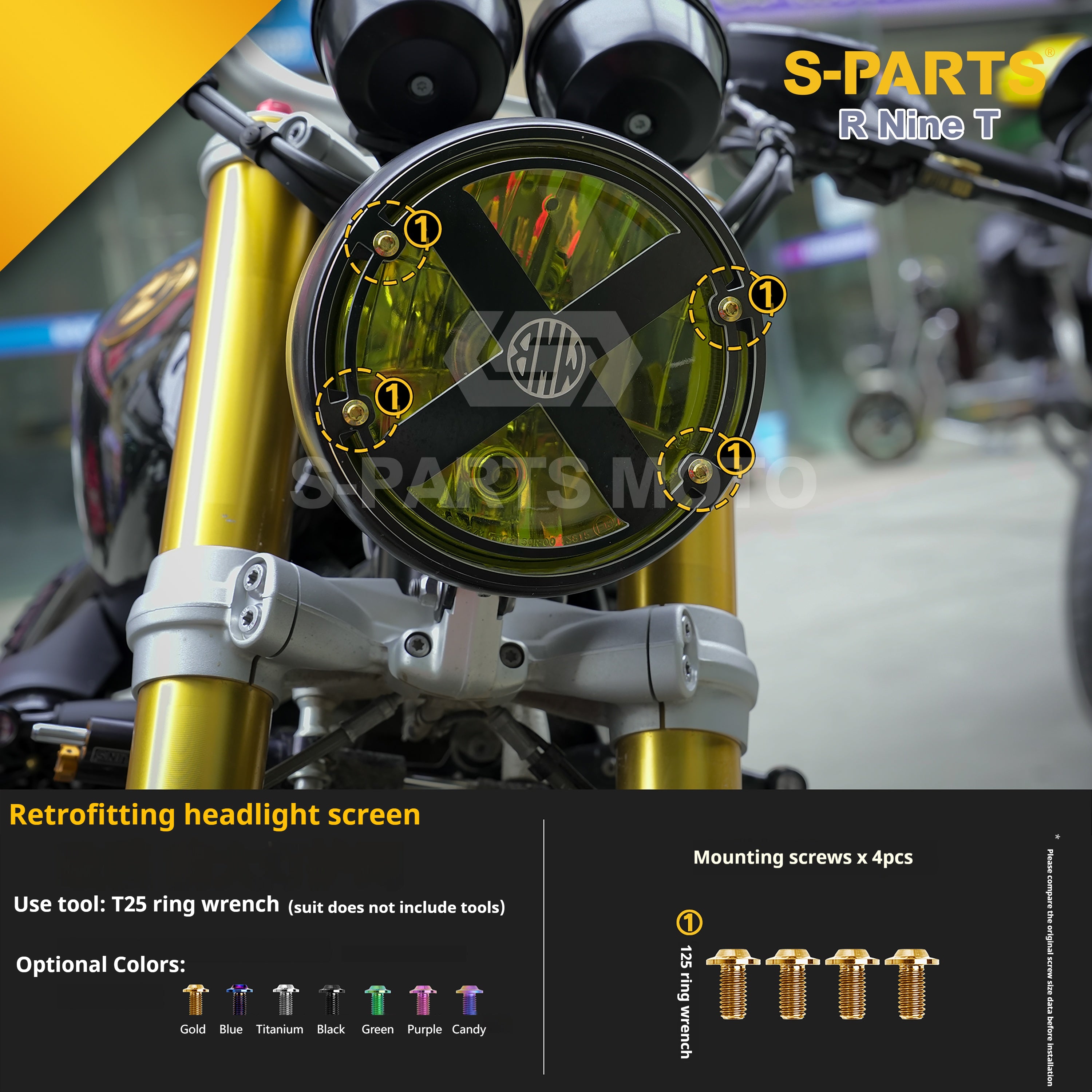 SPARTS BMW RnineT Titanium Alloy Motorcycle Bolt Upgrade Kit