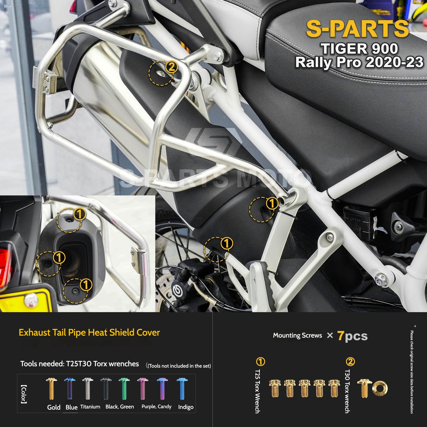 SPARTS Triumph Tiger 900 Rally Pro (2020–2023) Motorcycle Modified Titanium Alloy Bolts