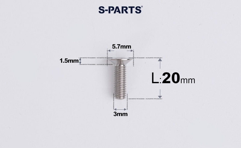 SPARTS Series M3 L6-30 Countersunk Titanium Bolt