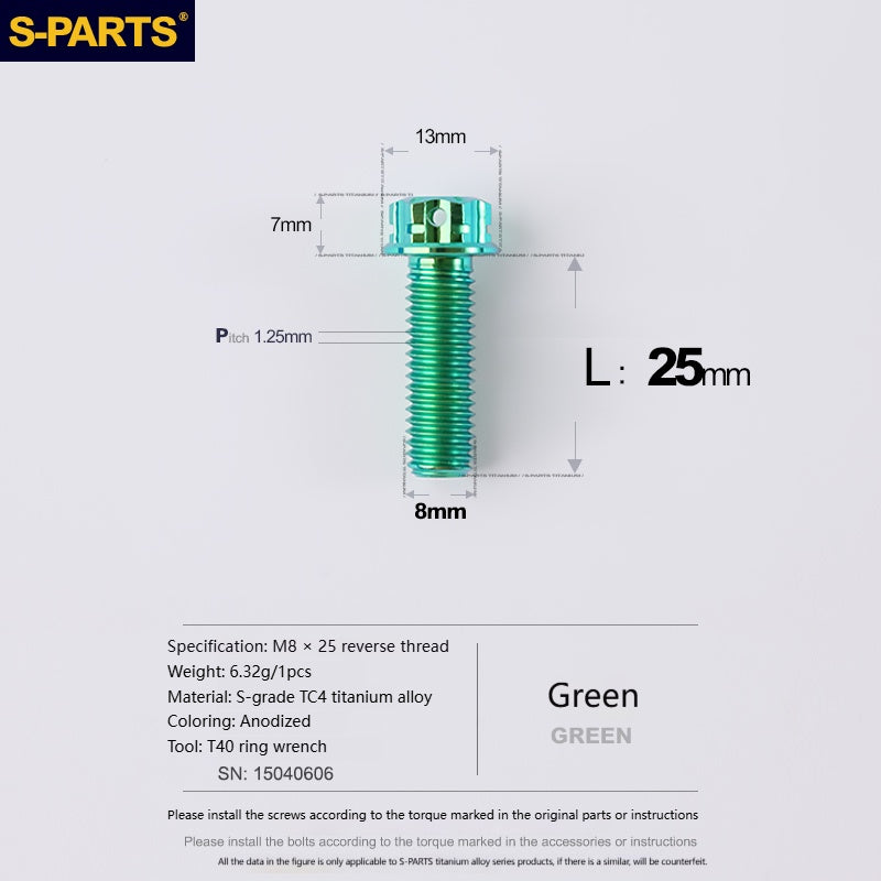 SPARTS Titanium Mirror Block-Off Bolts · M8/M10 Positive & Reverse Thread · Lightweight Motorcycle Plug Bolts
