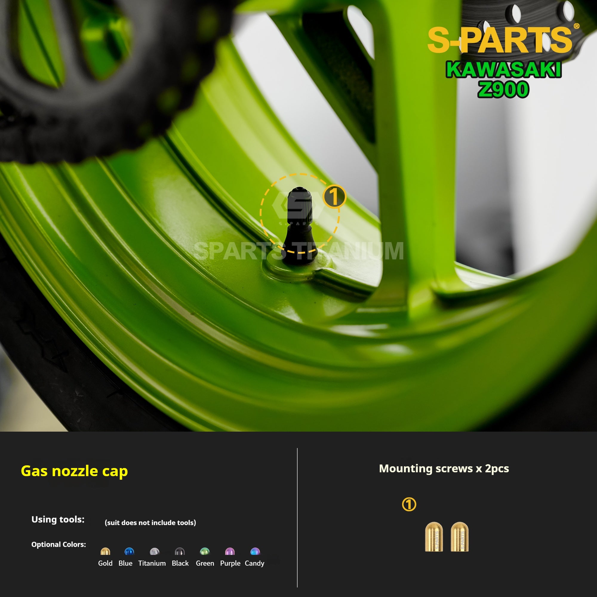 SPARTS TC4 Titanium Bolt Kit for Kawasaki Z900 2021 | Motorcycle Titanium Bolt Upgrade