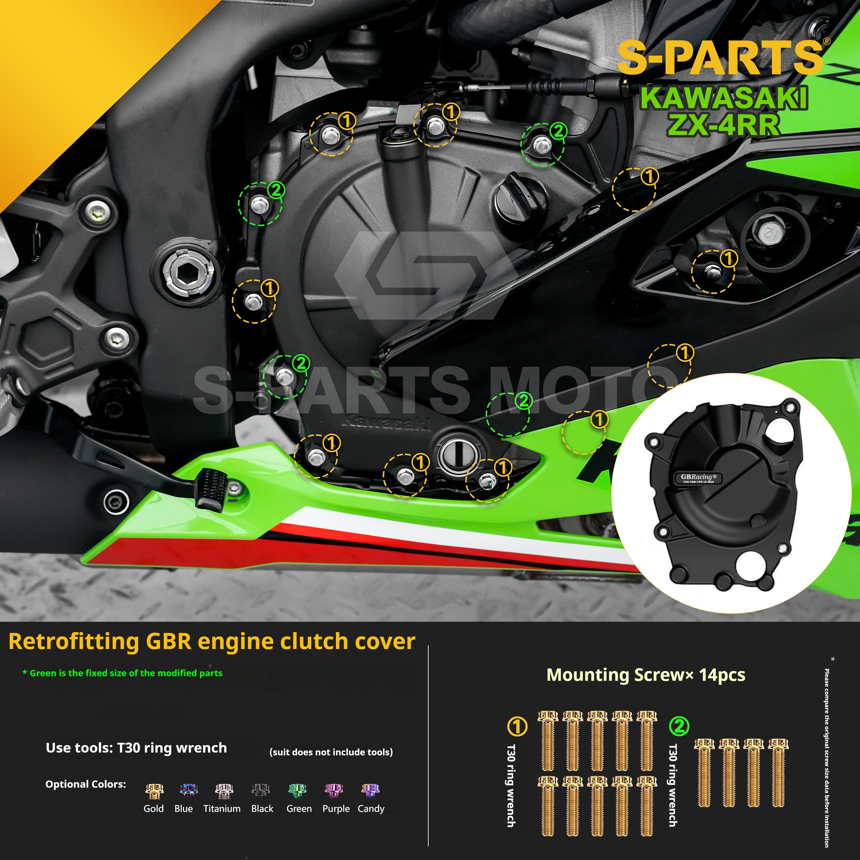 SPARTS Titanium Bolt Kit for Kawasaki ZX-4RR 2023 – CNC Titanium Upgrade Kit - 2/2