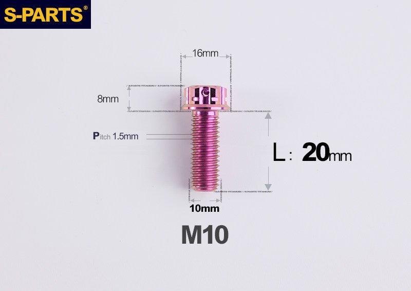 SPARTS M10 P1.5 A3 Series Titanium Bolt – Standard Head – 650°C Forged – S-Grade TC4 for E-Bikes, Motorcycles & Bicycles
