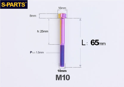 SPARTS M10 × P1.5 L15-120 Standard Head A3 Series Candy Color Titanium Bolt
