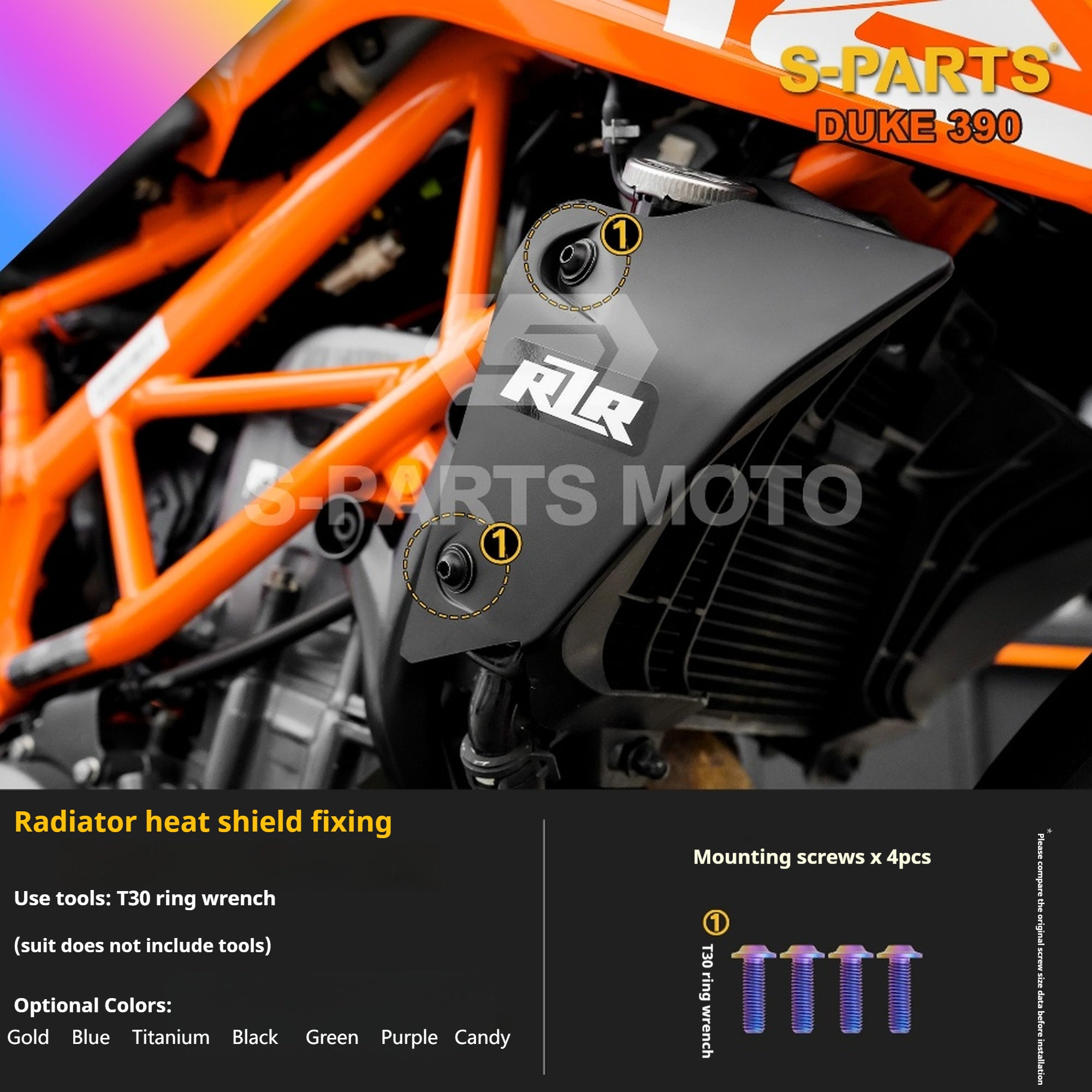 SPARTS Stan KTM DUKE 390 Dedicated · TC4 Titanium Full Motorcycle Bolt Kit