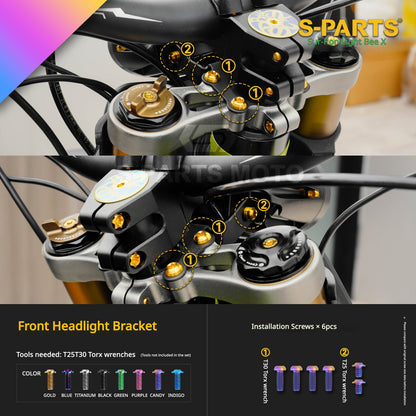 S-PARTS TC4 Titanium Full Bolt Kit for Sur-Ron Light Bee X (2025 Model)
