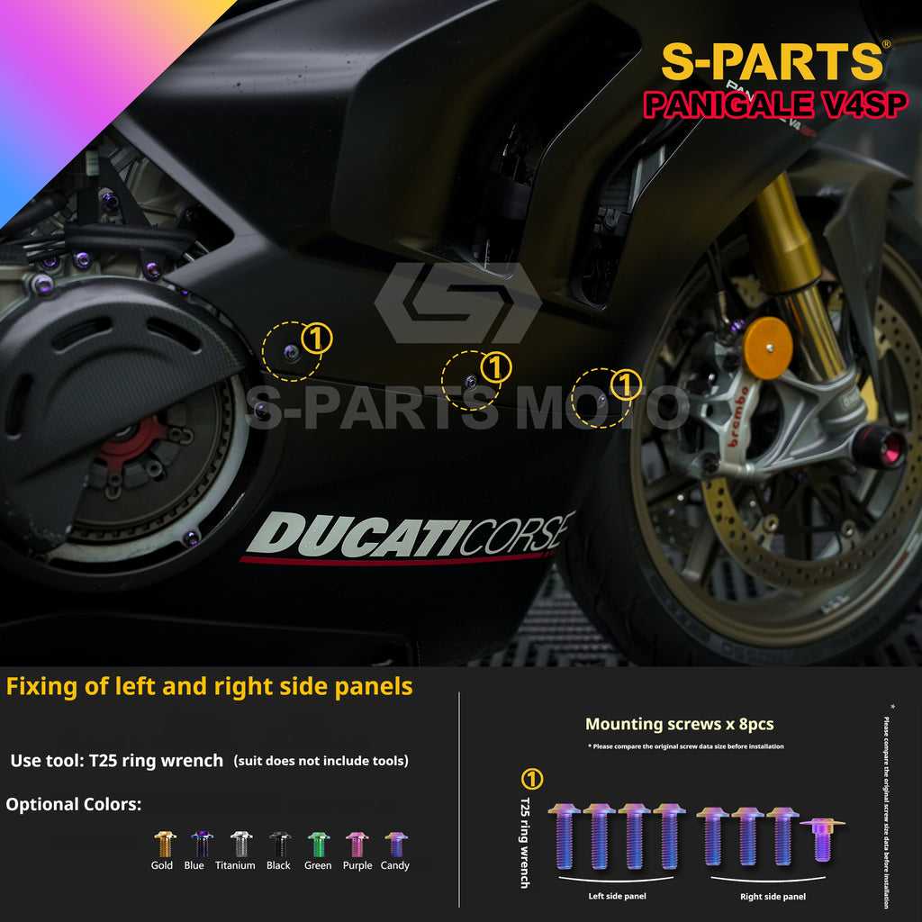 SPARTS TC4 Titanium Bolt Kit for Ducati Panigale V4SP Motorcycle