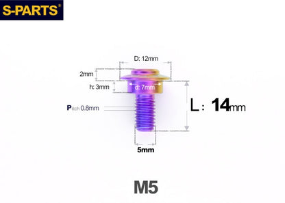 SPARTS M5 Titanium Button Head Shoulder Bolt