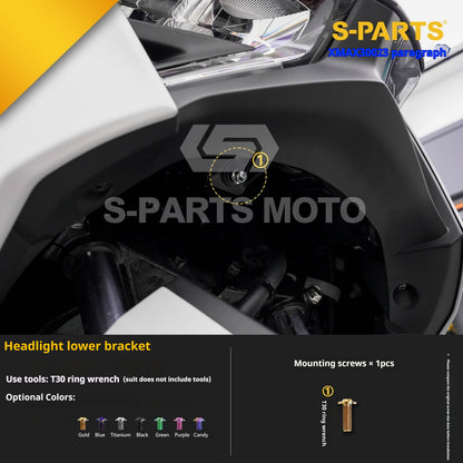 SPARTS Titanium Bolt Set for 2023 XMAX300 | Yamaha Motorcycle Titanium Bolt Upgrade