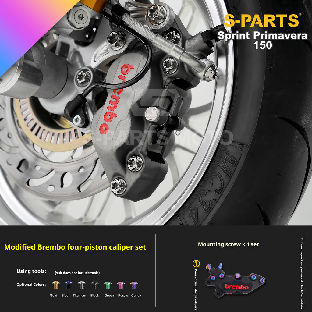 SPARTS Titanium Screw Set for Vespa Sprint/Primavera 150 – Custom Candy Color & CNC Titanium Upgrade Kit