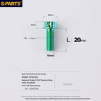 S-PARTS TC4 Titanium Mirror Plug Bolt M8 M10 RH/LH for Motorcycle