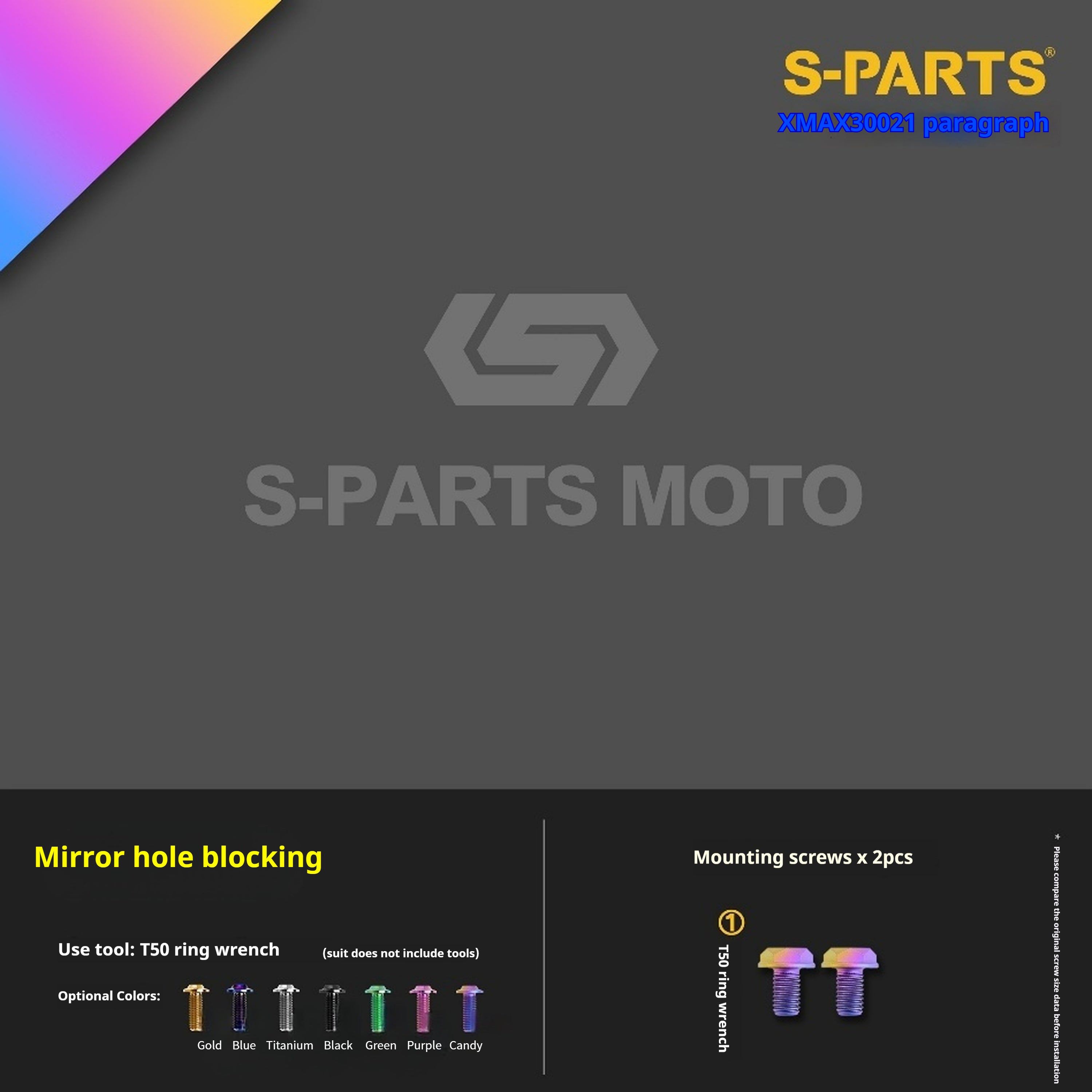 SPARTS Titanium Screw Set for Yamaha XMAX 300 2021 – Custom Candy Color & CNC Titanium Upgrade Kit
