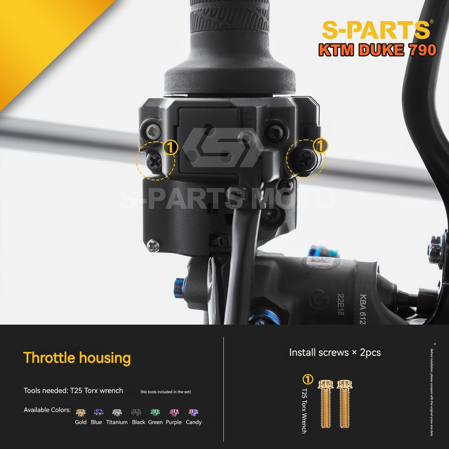 S-parts Titanium Styling & Bodywork Fairing Bolt Kit for KTM DUKE 790 | Premium Grade 5 Accessories