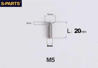 SPARTS M5 Countersunk Titanium Bolt | TC4 Flat Head Motorcycle Fastener