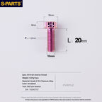 S-PARTS TC4 Titanium Mirror Plug Bolt M8 M10 RH/LH for Motorcycle