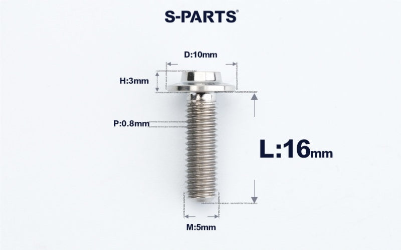 SPARTS A3 Countersunk Head M5 D10 Titanium Bolt TC4 Motorcycle & E-Bike Custom Fastener