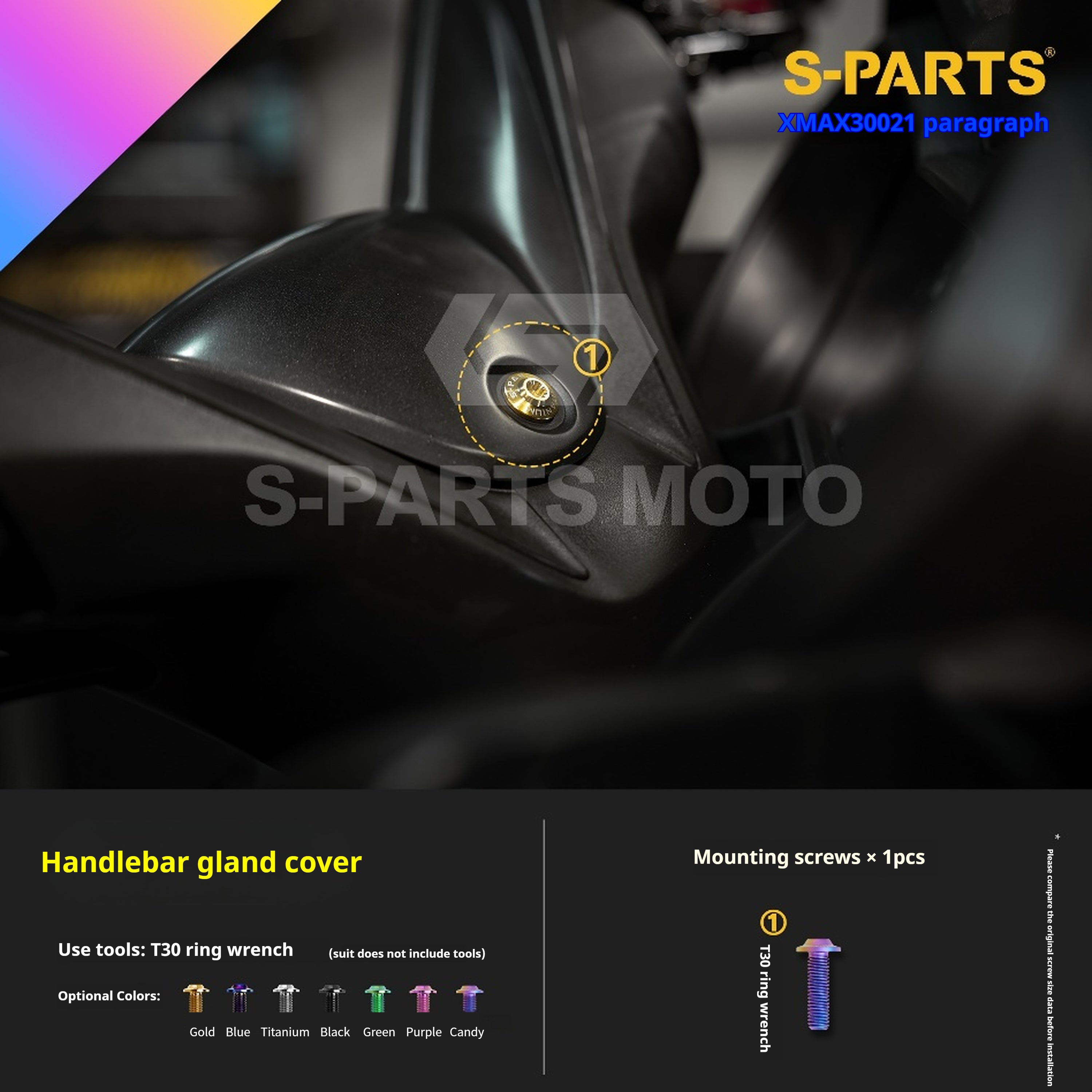 SPARTS Titanium Screw Set for Yamaha XMAX 300 2021 – Custom Candy Color & CNC Titanium Upgrade Kit