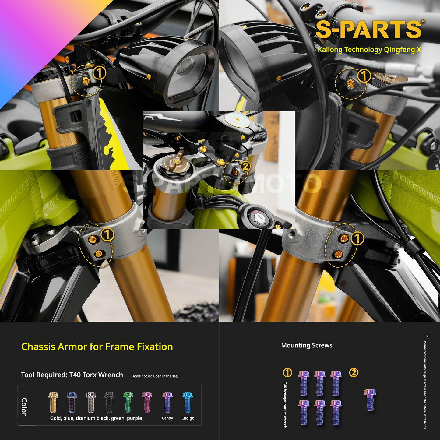 S-PARTS TC4 Titanium Full Bolt Kit for Sur-Ron Light Bee X (2025 Model)