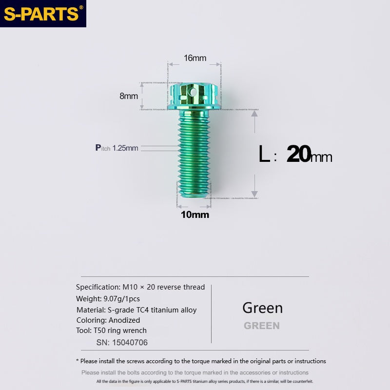 SPARTS Titanium Mirror Block-Off Bolts · M8/M10 Positive & Reverse Thread · Lightweight Motorcycle Plug Bolts