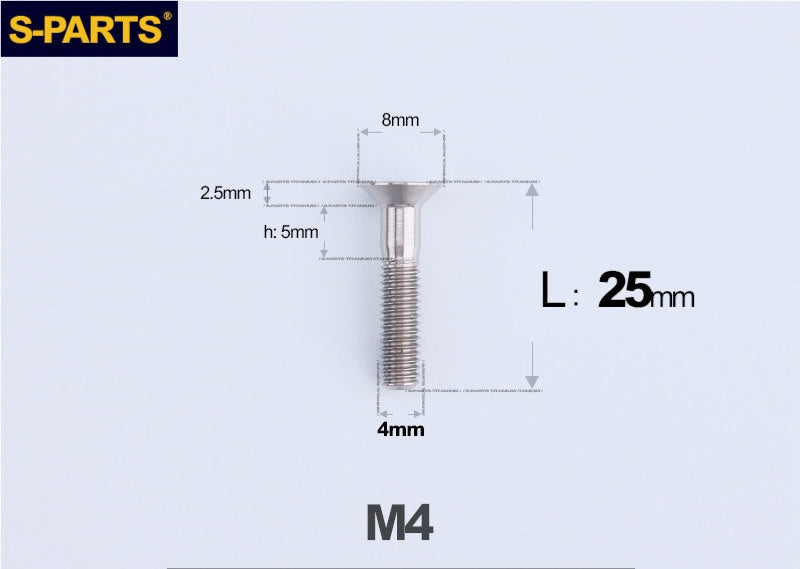 SPARTS M4x10-50mm Countersunk Titanium Alloy Bolt – Flat Head Fastening Screw for Motorcycle & Bicycle