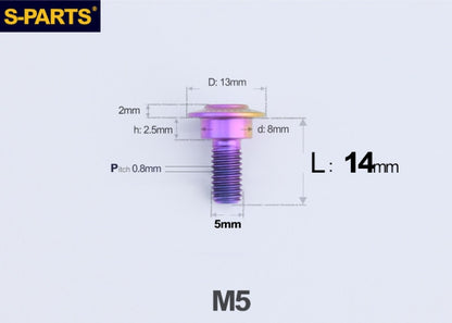 SPARTS M5 Titanium Button Head Shoulder Bolt