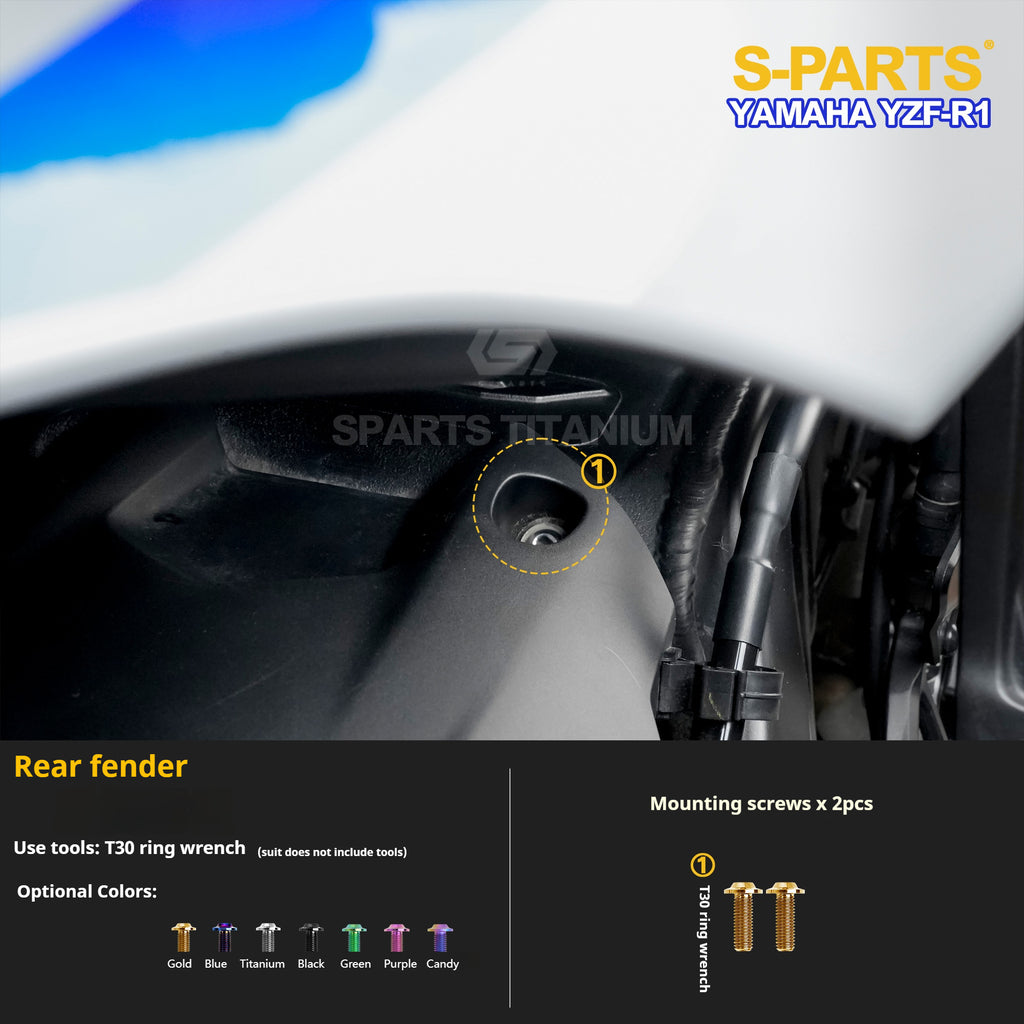 SPARTS Titanium Bolt Kit for Yamaha YZF-R1– CNC Titanium Upgrade Kit- 2/2