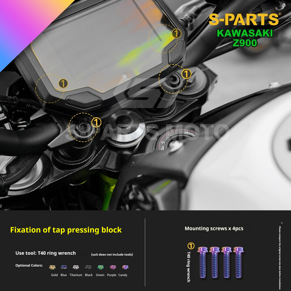 SPARTS Titanium Bolt Kit for Kawasaki Z900 2021 – ustom Candy Color & CNC Titanium Upgrade Kit - 1/2
