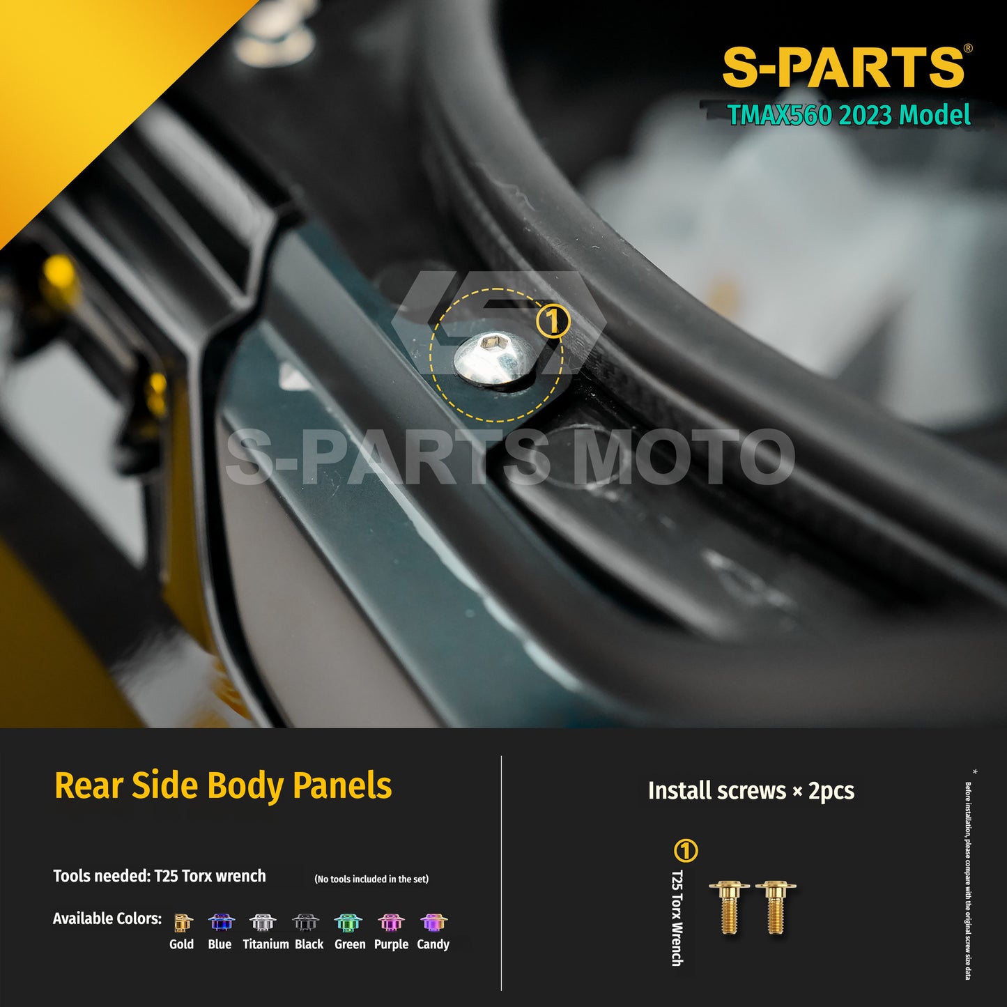 SPARTS Titanium Bolt Kit for Yamaha TMAX560 2023-Body / Engine System