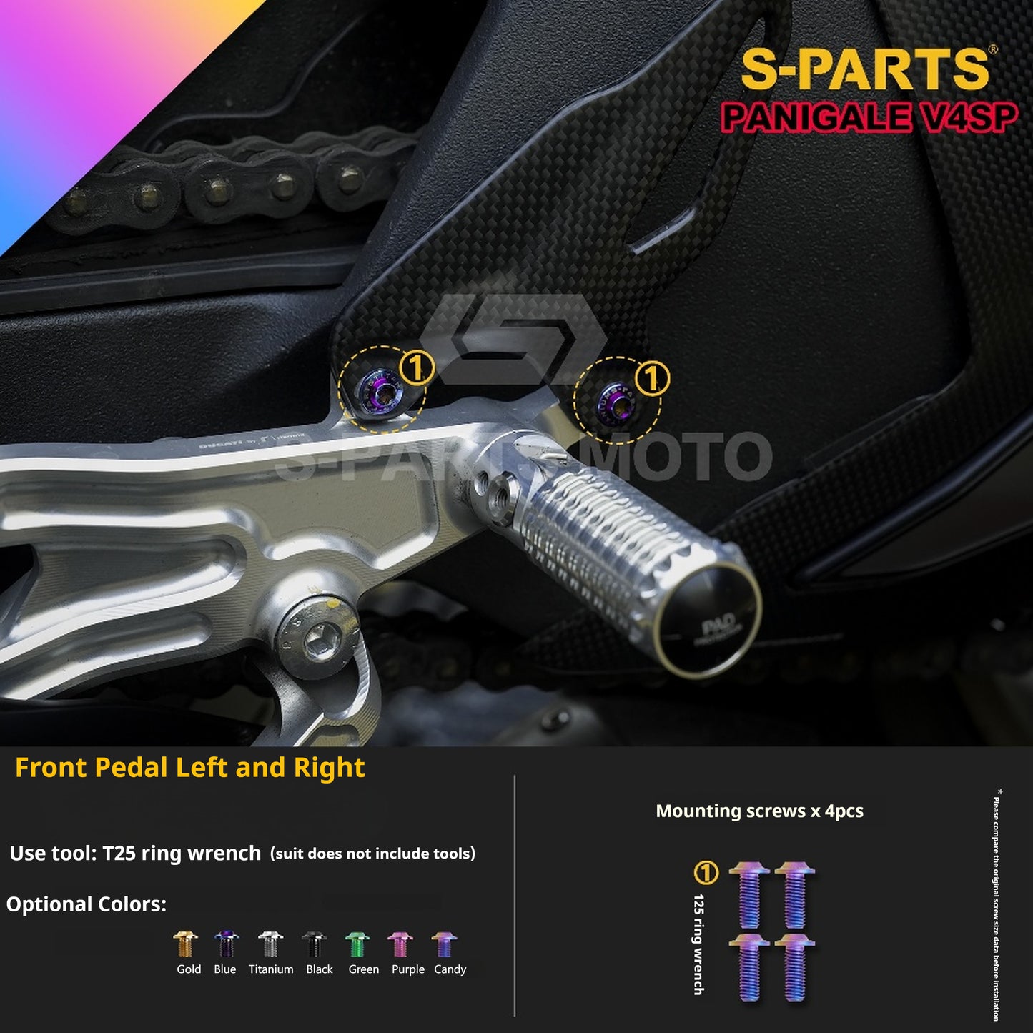 SPARTS TC4 Titanium Bolt Kit for Ducati Panigale V4SP Motorcycle