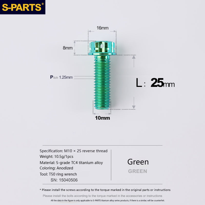 SPARTS Titanium MirrorMotorcycle Rearview Mirror Bolts· M8/M10