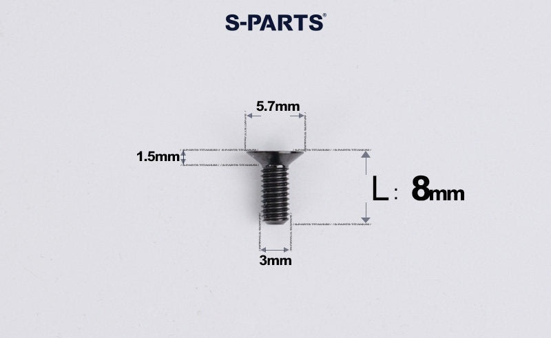 SPARTS Series M3 L6-30 Countersunk Titanium Bolt