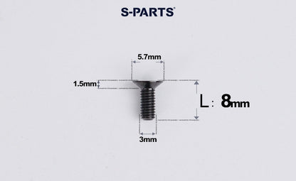 SPARTS Series M3 L6-30 Countersunk Titanium Bolt